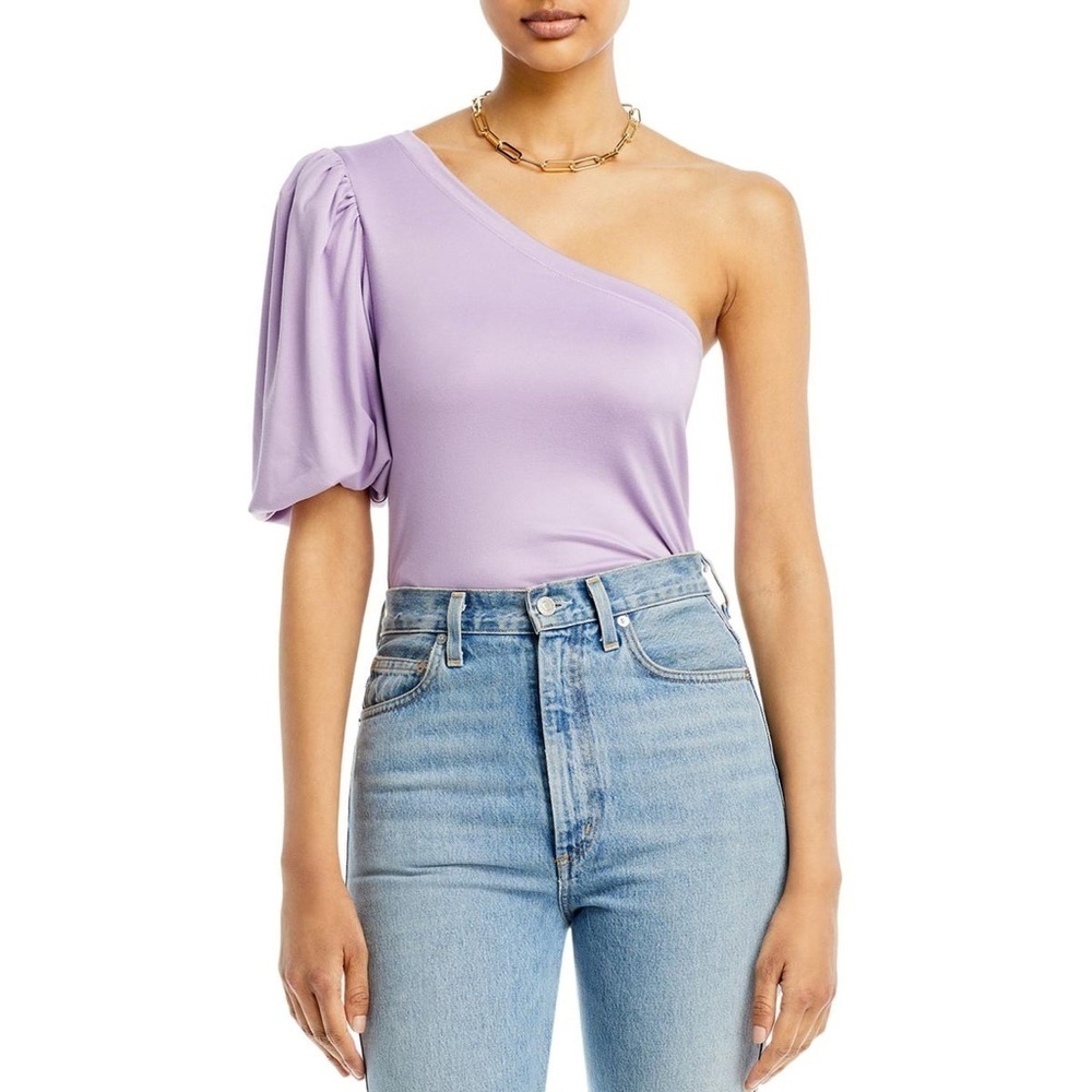 Aqua Womens Solid Puff Sleeve Tee T-Shirt